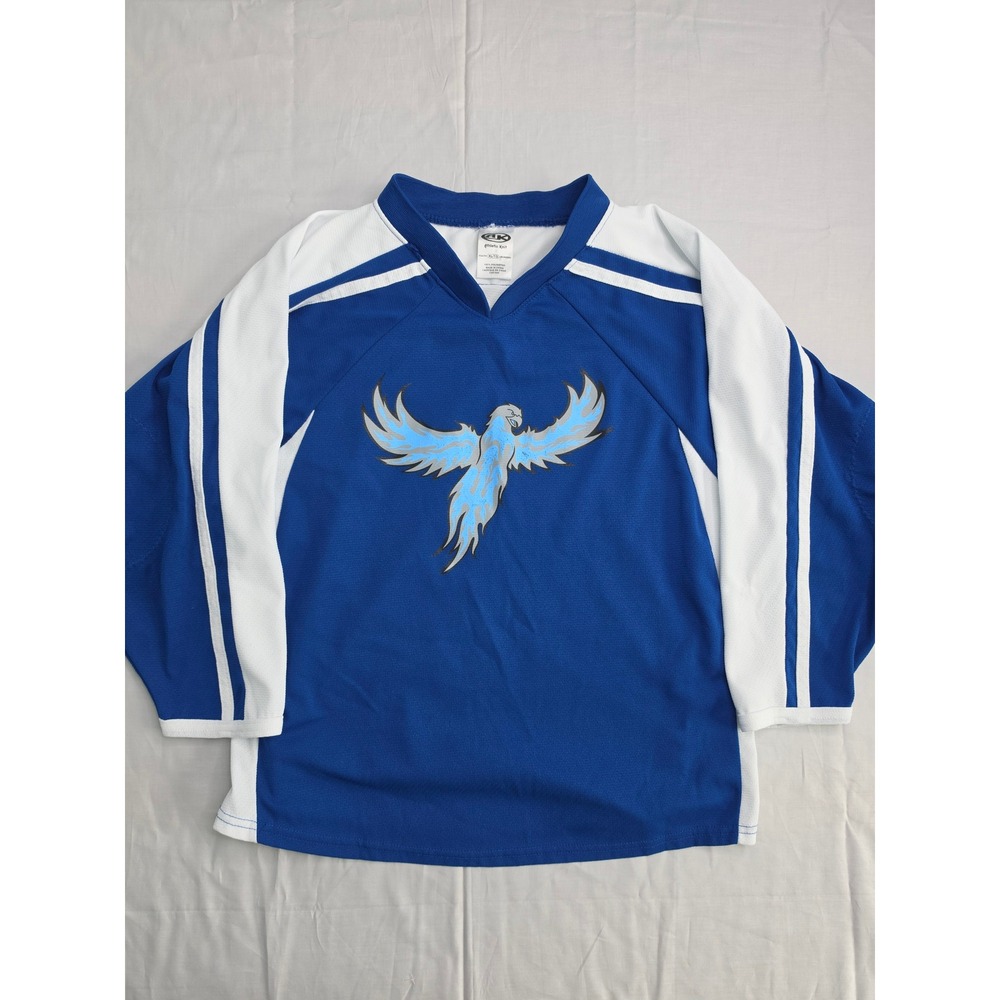 Athletic Knit Jersey Youth XL Blue White Phoenix Logo Raglan Sleeve Performance